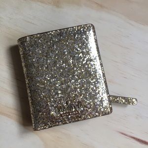 KATE SPADE New York Gold Glitter Wallet